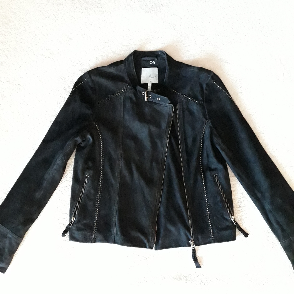 Joie Badru Black Suede Moto Jacket